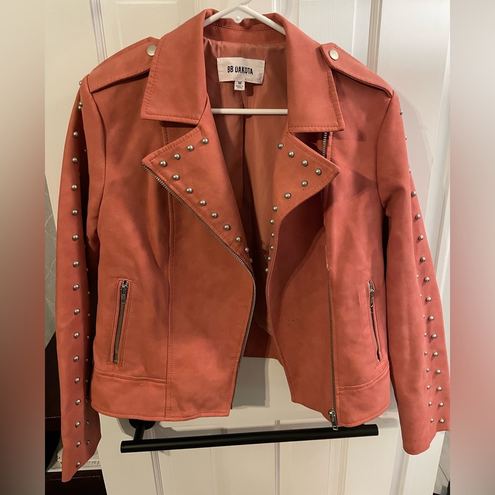 Coral Pleather Jacket